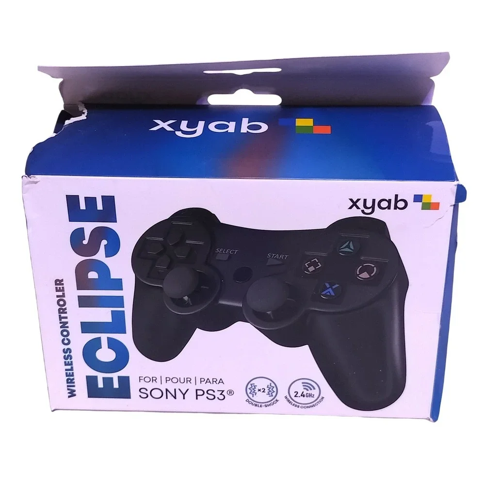 XYAB Eclipse Wireless Sony PS3 Controller Black Double-Shock 2.4GHz New Unused